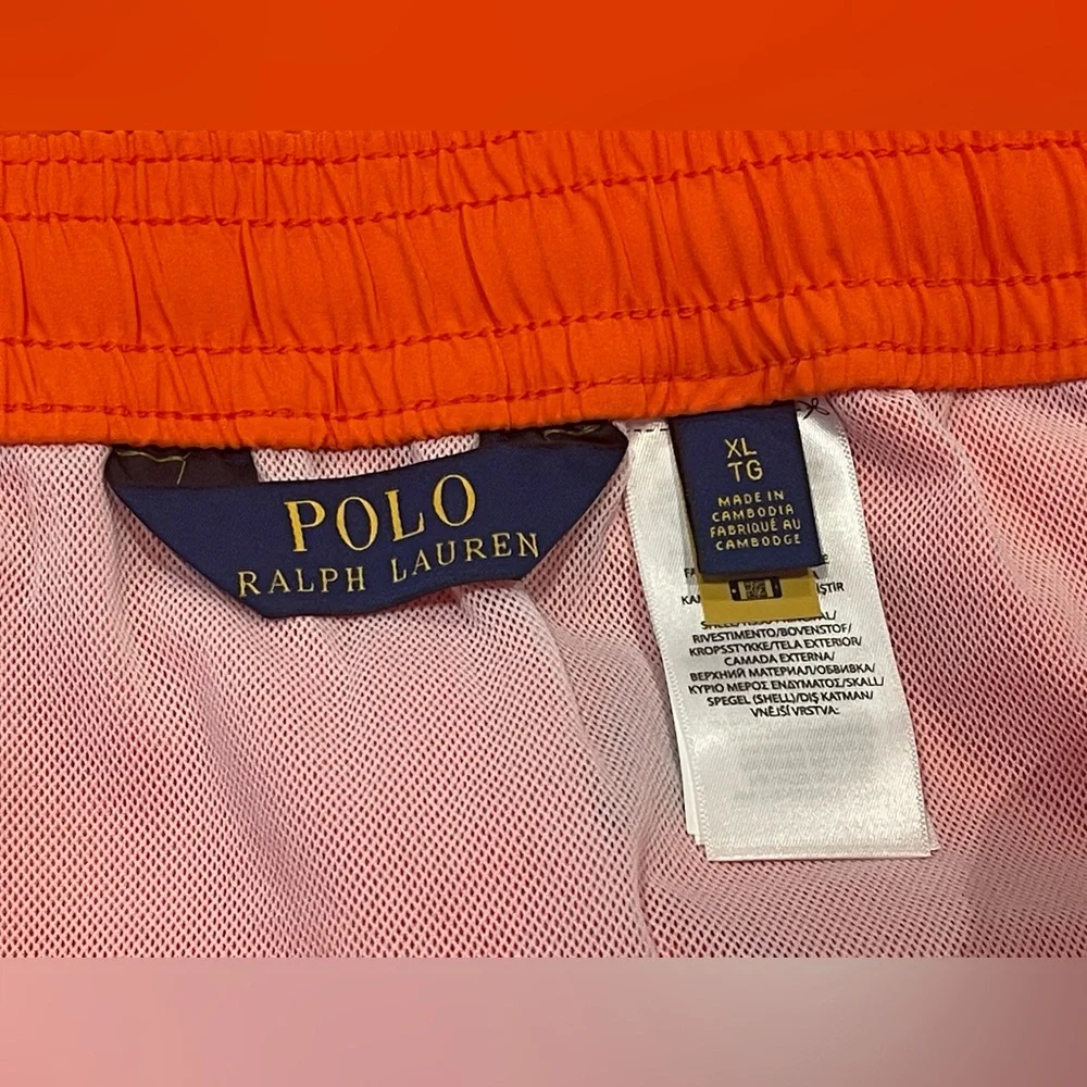 Polo Ralph Lauren Traveler Classic Swim Trunk Orange Sailfish Size X-Large NEW